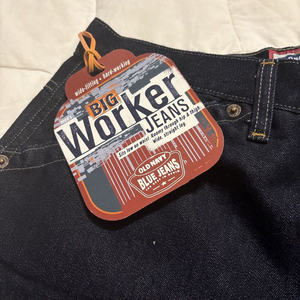 Old Navy Famous BIG WORKER Blue Jeans Mens 31x30 Dark Wash Straight Denim Cotton